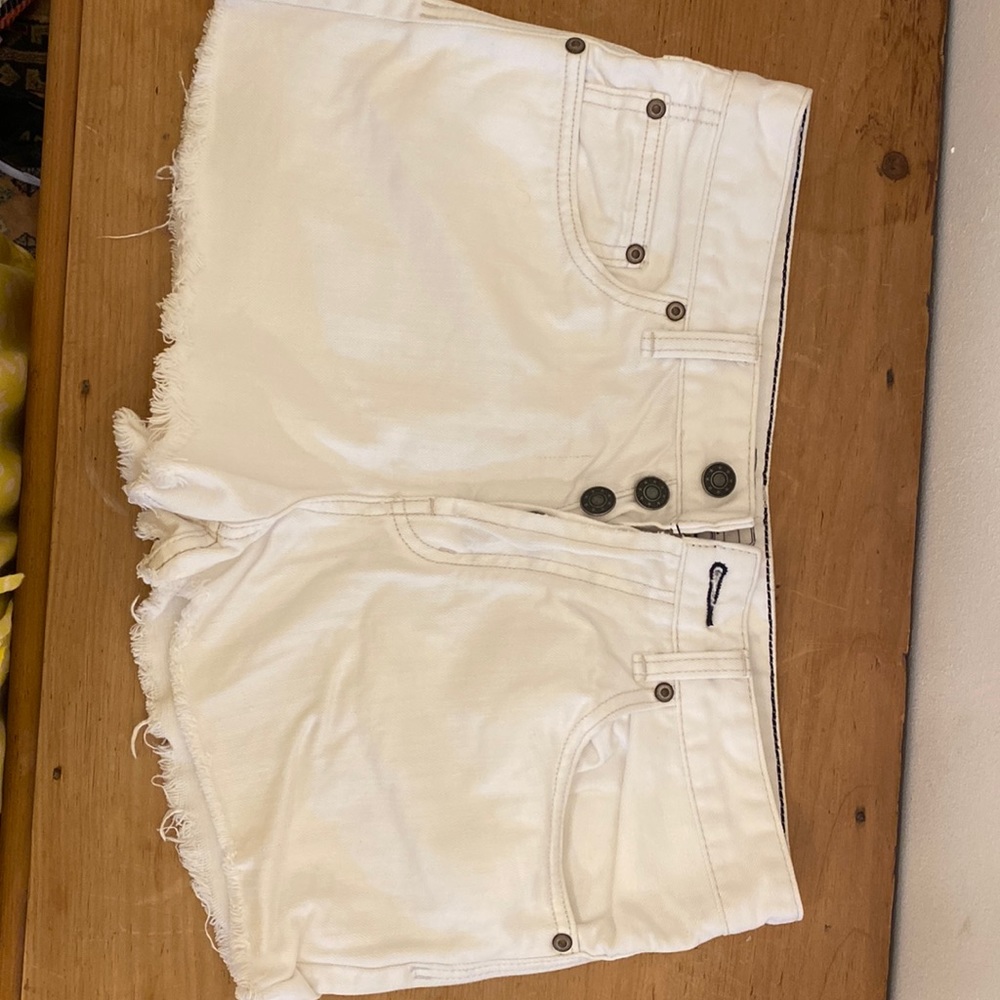 White denim shorts
